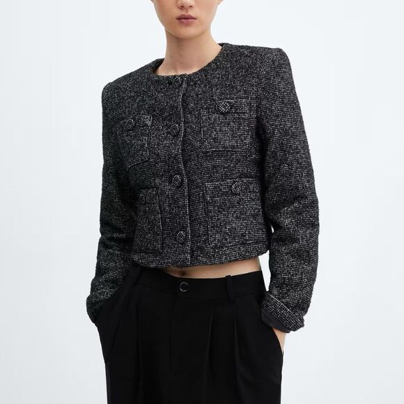 Mango Pocket Tweed Jacket - Picture 2 of 8